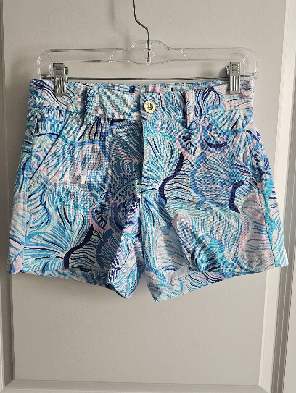 Lilly Pulitzer Women Callahan Stretch Short Bermuda Blue Fishful Thinking